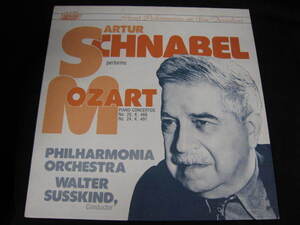 米LP/ARTUR SCHNABEL MOZART piano concerto no,20・24/TV-34838