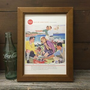 コカコーラ 広告 ミニポスター B5額入り 複製 ◆ Coca-Cola COKE 休憩 FB5-295