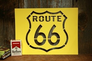 ルート66 標識型 ステンシル シート ◆ 紙製 ROUTE66 アメリカ旧国道 R66 大