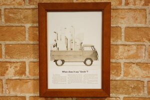 ワーゲン トラック 煙突 ミニポスター B5額縁付 ◆ 複製広告 Volkswagen 5-209