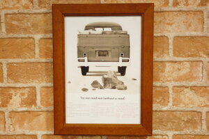 ワーゲン トラック ミニポスター B5フレーム付 ◆ 複製広告 Volkswagen ロードテスト 5-210