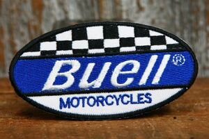 Buell ロゴ 刺繍 ワッペン ◆ ビューエル モーターサイクル 楕円形 JL365