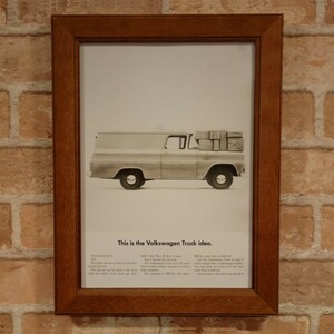 ワーゲン “トラック” のイメージ ミニポスター B5額縁付 ◆ 複製広告 Volkswagen 5-199
