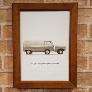 ワーゲントラック イメージ ミニポスター B5額縁付 ◆ 複製広告 Volkswagen 5-206
