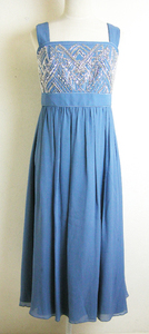 #Diagram GRACE CONTINENTAL[ Grace Continental ] blue biju- silk long One-piece 36