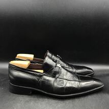 CC41 イタリア製 CESARE PACIOTTI レザー ドレス ビジネス シューズ 8.5 26.5〜27.0cm相当 ブラック 黒 革靴 チェザレ パチョッティ _画像5