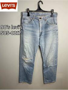 90's■levi's リーバイス■505-0217 テーパードストレートジーンズ:W34☆TS-54