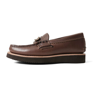  outlet YUKETENyuke ton loop adjuster leather Loafer 15422PM 26.5cm Brown shoes men's 