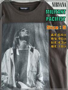 MILITANT PACIFIST Kurt Cobain ニルバーナ　カートコバーン Ｔシャツ　S2684