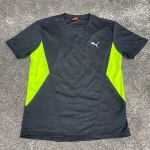 PUMA プーマ 半袖Tシャツ 黒 蛍光色 スポーツ スポーツウェア メンズ M