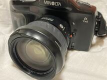 MINOLTA ミノルタ α-7xi一眼レフカメラUSED※手持ち色褪せあり・フィルムカメラ・昭和カメラ・レアカメラ・望遠レンズ2個付き作動確認なし_画像2