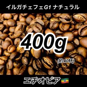 送料無料 エチオピア イルガチェフェG1 ナチュラル 400g