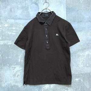 ◆お洒落な逸品◆BURBERRY BLACK LABEL/バーバリー ブラックレーベル 半袖 ポロシャツ ブラウン 茶 サイズ2 メンズ K105 ｃ3239