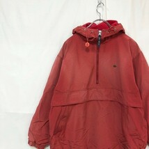 ◆vintage◆LACOSTE/ラコステ アノラック　ハーフジップ ナイロンジャケット パーカー レッド サイズ42 メンズ K100 ｃ3163_画像2