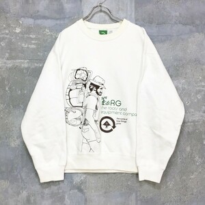 ◆大きいサイズ◆XL◆お洒落な逸品◆LRG/エルアールジー スウェット トレーナー 裏起毛 刺繍 ホワイト コットン XL メンズ K85 ｃ2913