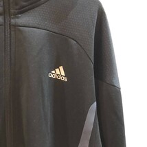 おしゃれな逸品◆ADIDAS/アディダス ジャージ パーカー トレーニングジャケット ブラック 黒 L メンズ ON790　ランニング ジョギング_画像3