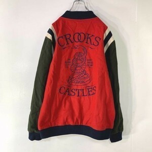 ★クルックスアンドキャッスルズ Crooks & Castles スカチューン スタジャン メンズ レッド 長瀬智也 バイカー アメリカン M NOH642