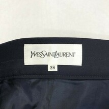 ◆お洒落な逸品◆Yves Saint Laurent｜イブサンローラン ひざ丈 タイト スカート ネイビー（濃紺） サイズ36 レディース K44 ｃ1404_画像3