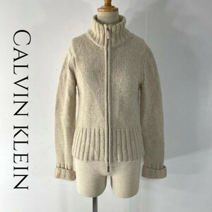 ◆Calvin Klein カルバンクライン CK レディース ニット セーター パーカー ジャケット XS クリーム NOH899