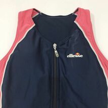 ◆クリーニング済み◆ellesse/エレッセ 水着 フルジップ ラッシュガード エクササイズ タンクトップ ネイビー 紺 レディース M ON2395_画像3