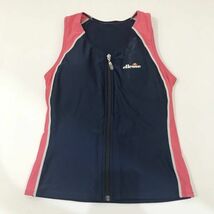 ◆クリーニング済み◆ellesse/エレッセ 水着 フルジップ ラッシュガード エクササイズ タンクトップ ネイビー 紺 レディース M ON2395_画像1