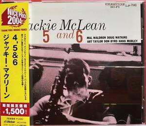 【CD】ジャッキー・マクリーン「4, 5 And 6」Jackie McLean 国内盤　ドナルド・バード　ハンク・モブレー　マル・ウォルドン