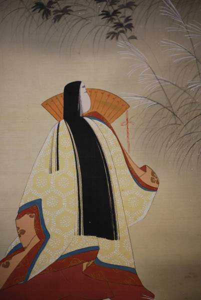 [Authentisches Werk] / Jun Shoji / Gemälde einer schönen Frau im Herbst / Hängerolle von Hotei-ya HD-159, Malerei, Japanische Malerei, Person, Bodhisattva