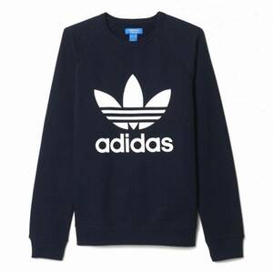 ☆新品 アディダス スウェット ネイビー adidas ロゴ Sサイズ トレーナー ユニセックス クルーネックスエット