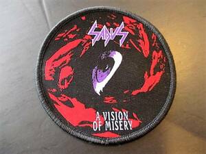 SADUS 丸形 刺繍パッチ ワッペン A Vision of Misery / slayer death possessed morbid angel merciless