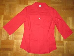 [ new goods ] red stretch shirt 7 minute sleeve Comme Ca. Comme Ca * Comme Ca 