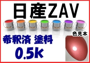 ◇ 日産ZAV　塗料　モコロゼM　モコ　希釈済　カラーナンバー　カラーコード　ピンク系　モコロゼメタリック