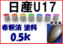 ◇ 日産U17　塗料　チタニウムグレーM　カラーナンバー　カラーコード　希釈済　U17_画像1