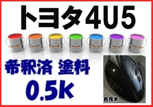 ◇ トヨタ4U5　塗料　ダークブラウンＭ　ハリアー　希釈済　カラーナンバー　カラーコード　4U5