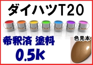 ◇ ダイハツT20　塗料　ジュピターベージュM　ムーヴ　希釈済　カラーナンバー　カラーコード　T20