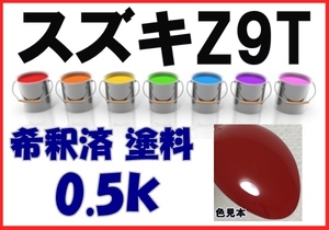 ◇ スズキZ9T　塗料　ブライトレッド　アルト　希釈済　カラーナンバー　カラーコード　Z9T