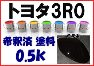 ◇ トヨタ3R0　塗料　ブラキッシュレッドマイカ　クラウン 　希釈済　カラーナンバー　カラーコード　3R0