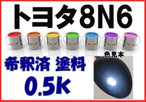 ◇ トヨタ8N6　塗料　グレイッシュブルーM　クラウン　希釈済　カラーナンバー　カラーコード　8N6