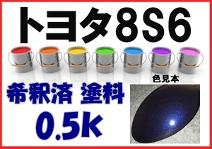 ◇ トヨタ8S6　塗料　ダークブルーマイカ　アイシス　希釈済　カラーナンバー　カラーコード　8S6