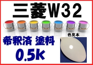 ◇ 三菱W32　塗料　フェアリーホワイト　希釈済　カラーナンバー　カラーコード　W32