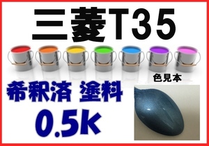 ◇ 三菱Ｔ35　塗料　ライトブルーＭ　希釈済　パジェロイオ　カラーナンバー　カラーコード　T35