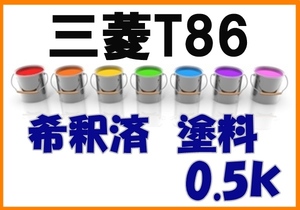 ◇ 三菱T86　塗料　希釈済　マラッカブルー 　カラーナンバー　カラーコード　T86