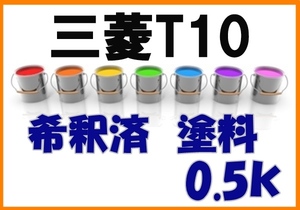 ◇ 三菱T10　塗料　希釈済　フレンチブルー　ランサーエボリューション　カラーナンバー　カラーコード　T10