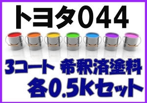 ◇ トヨタ044　塗料　3コート　希釈済　クリスタルパールマイカ　カラーナンバー　カラーコード　044