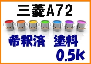 ◇ 三菱A72　塗料　希釈済　ダークブルーイッシュマイカ　パジェロ　カラーナンバー　カラーコード　A72