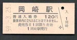 （東海道本線）岡崎駅１２０円