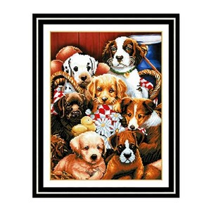 クロスステッチ刺繍キット【0109 犬】【印刷あり 11CT】