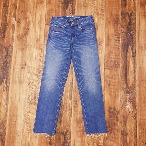 AMERICAN EAGLE OUTFITTERS ジーンズ 00 レディース XSサイズ アメリカンイーグル アウトフィッターズ SUPER SUPER STRETCH デニム KK12