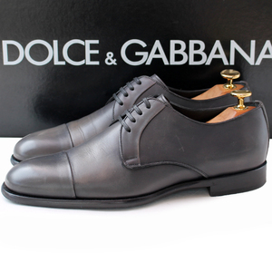 Хорошие товары, итальянский ★ Dolce &amp; Gabbana Dolce &amp; Gabbana ★ Straight Chip 5 = 24 туфли для ботинки бизнеса серая кожа Fc Q-585