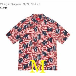 supreme Flags Rayon S/S Shirt M 星条旗 赤　シュプリーム シャツ　新品未使用 半袖シャツ