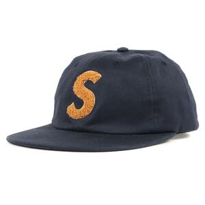 美品 Supreme シュプリーム キャップ シェニール Sゴロ 6パネルキャップ Chenille S Logo 6 Panel 16AW ネイビー 紺 帽子